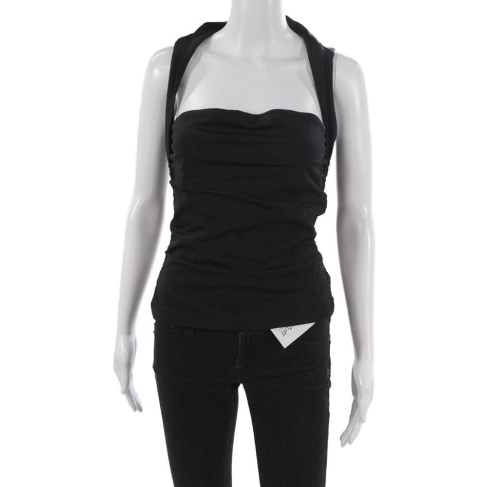 Aritzia Women Black Halter Sleeveless Basic Tank Nylon Pullover Size L